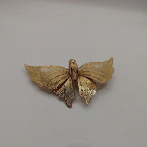 Brooch Mid-century Butterfly Gold Tone